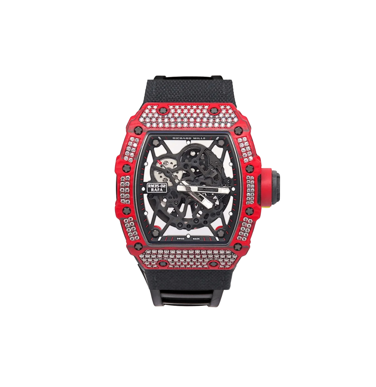 RM35-02 Red Carbon TPT Diamond Setting