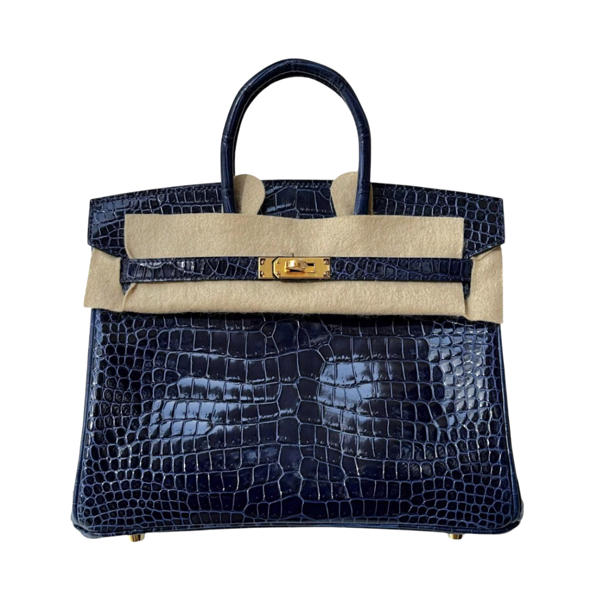 Hermès Birkin 25 Bleu Saphir Shiny Croco GHW
