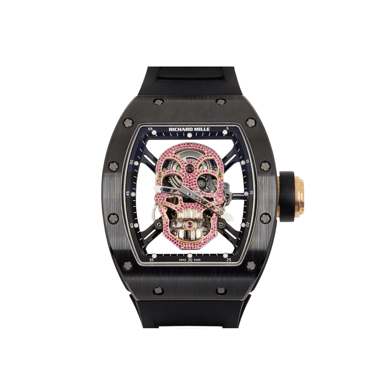 RM52-01 Black Ceramic Ruby Skull