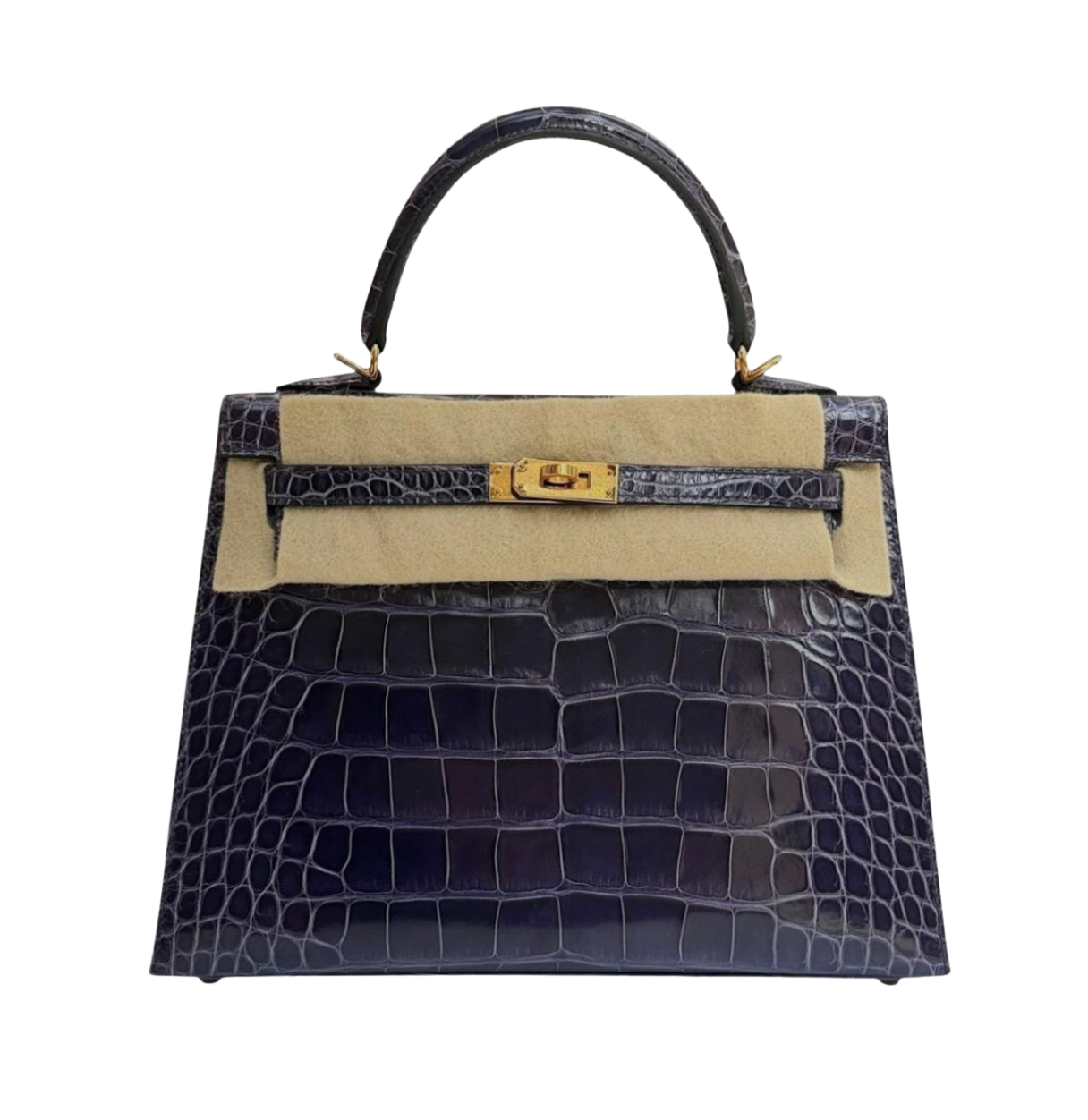 Hermès Kelly 25 Bleu Encre Shiny Alligator GHW