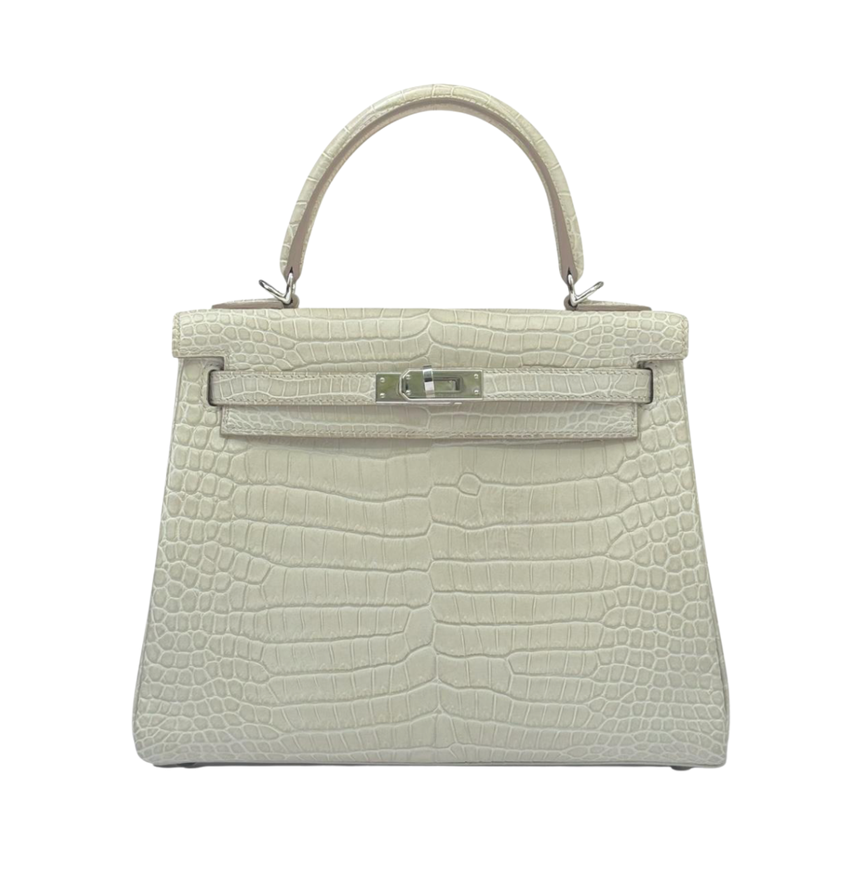 Hermès Kelly 25 Beton Croco PHW