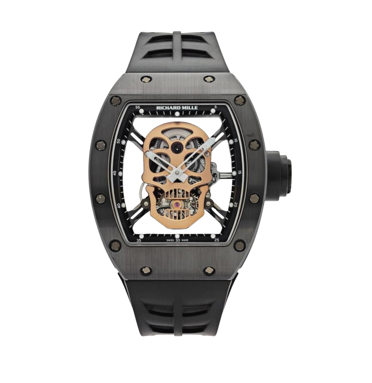 RM52-01 Black Ceramic Gold Skull
